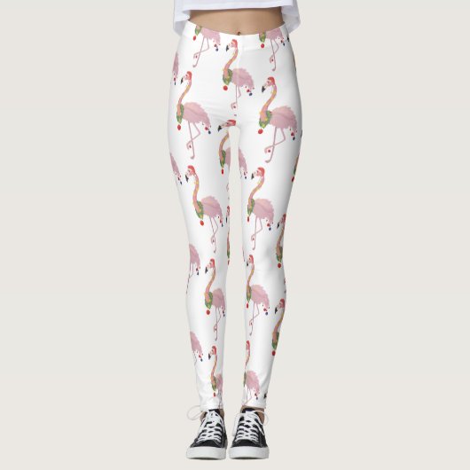 Santa claus flamingo leggings (Vorderseite)