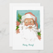 Santa Claus Flat Grußkarte Dankeskarte (Vorne/Hinten)