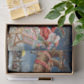 Santa Claus Fliegen über einer Stadt Rosa Seidenpapier (Geschenk)