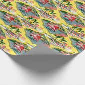 Santa Claus Florida Trailer Mitte des Jahrhunderts Geschenkpapier (Ecke)