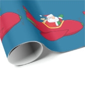 Santa-Claus-Flying-a-Flugzeug-and-Waving Geschenkpapier (Rolleneckpunkt)