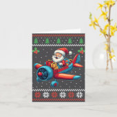 Santa Claus Flying Airplane Ugge Weihnachtssüßer Karte (Gelbe Blume)