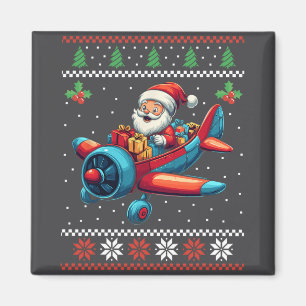 Santa Claus Flying Airplane Ugge Weihnachtssüßer Magnet