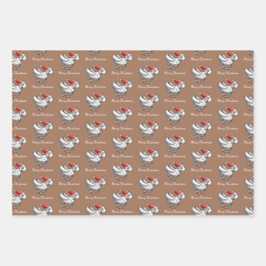 Santa Claus Flying Christmas Sheep Geschenkpapier Set (Vorderseite 3)