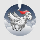 Santa Claus Flying Christmas Sheep Ornament (Vorderseite)