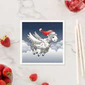 Santa Claus Flying Christmas Sheep Serviette (Beispiel)