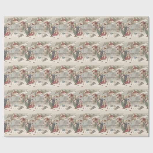 Santa Claus Flying Toys Weihnachtsbaumkinder Geschenkpapier (Flach)