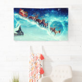 Santa Claus Flying with Rentier Banner (Insitu)