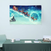Santa Claus Flying with Rentier Banner (Messeveranstaltung)