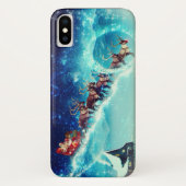 Santa Claus Flying with Rentier Case-Mate iPhone Hülle (Rückseite)