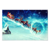 Santa Claus Flying with Rentier Fotodruck (Vorne)