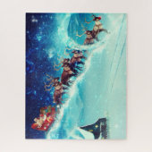 Santa Claus Flying with Rentier Puzzle (Vertikal)