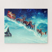 Santa Claus Flying with Rentier Puzzle (Horizontal)