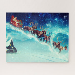 Santa Claus Flying with Rentier Puzzle