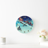 Santa Claus Flying with Rentier Runde Wanduhr (Zuhause)