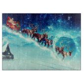 Santa Claus Flying with Rentier Schneidebrett (Vorderseite)