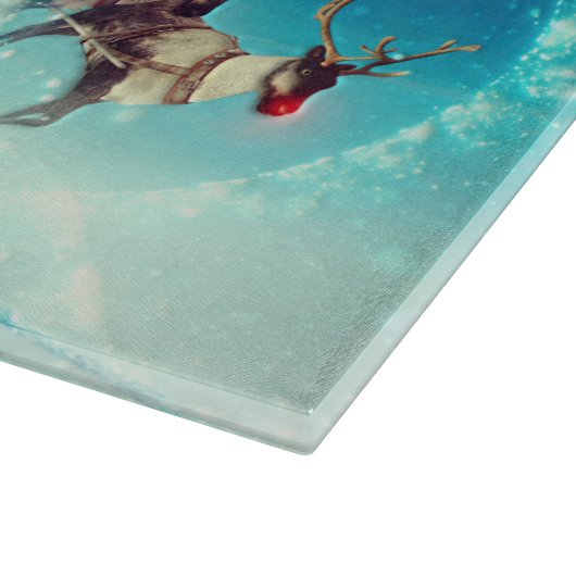 Santa Claus Flying with Rentier Schneidebrett (Ecke)