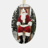 Santa Claus Foto Keramik Ornament (Links)