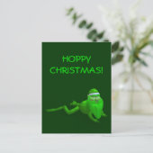 Santa Claus Frog Feiertagspostkarte (Stehend Vorderseite)