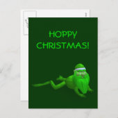 Santa Claus Frog Feiertagspostkarte (Vorne/Hinten)