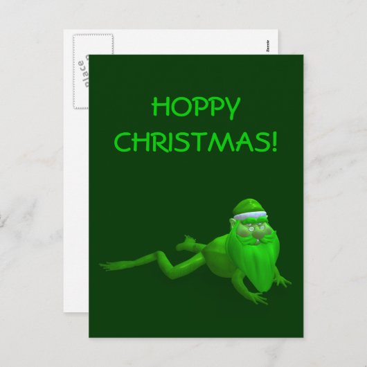 Santa Claus Frog Feiertagspostkarte (Vorne/Hinten)