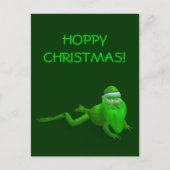 Santa Claus Frog Feiertagspostkarte (Vorderseite)