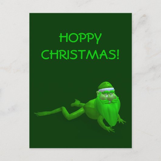 Santa Claus Frog Feiertagspostkarte (Vorderseite)