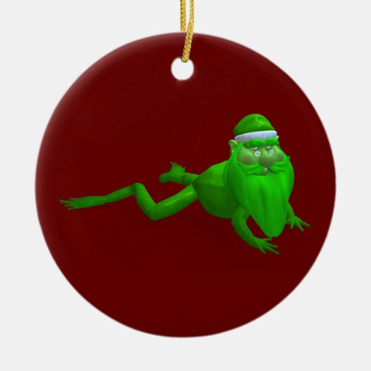 Santa Claus Frog Keramik Ornament (Vorne)