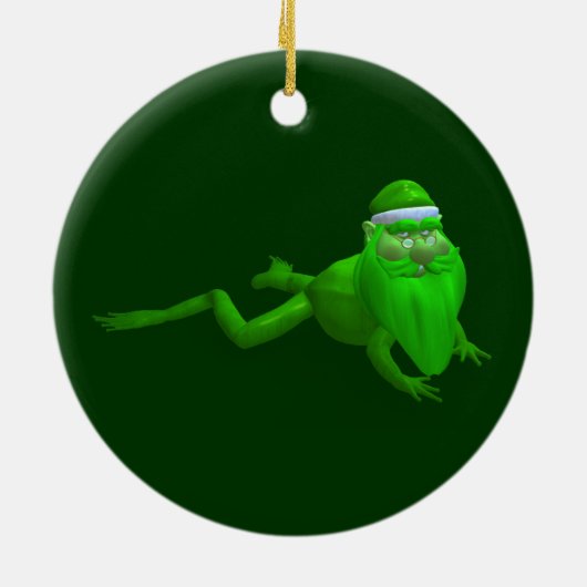 Santa Claus Frog Keramik Ornament (Hinten)