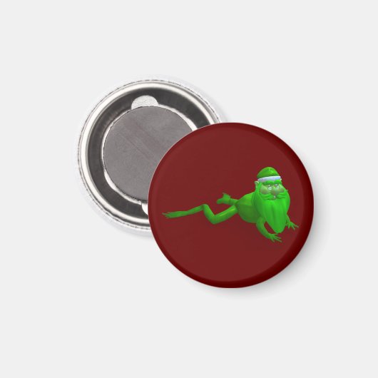 Santa Claus Frog Magnet (Vorderseite/Rückseite)