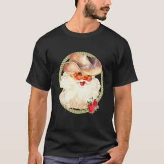Santa Claus Frohe Weihnachten Western Country Cowb T-Shirt