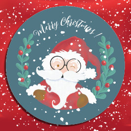 Santa Claus | Frohe Weihnachts-Blue Stickers