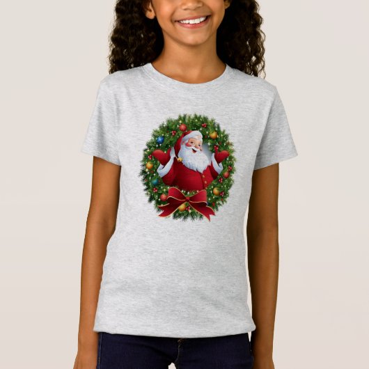 Santa Claus Fun Christmas Girl's T - Shirt (Vorderseite)