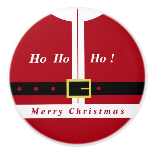 Santa Claus Funny Christmas Keramik Knob Keramikknauf (Vorderseite)