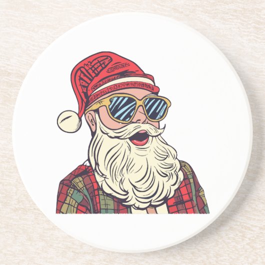 Santa Claus - Funny Getränkeuntersetzer (Vorne)