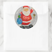 Santa Claus Funny Niedlich Father Weihnachtsgesche Runder Aufkleber (Tasche)