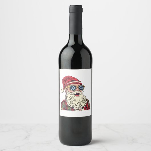 Santa Claus - Funny Weinetikett (Vorderseite)