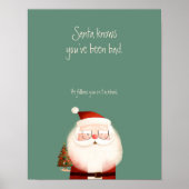 Santa Claus Funny Zitat Sie waren schlecht Poster (Vorne)
