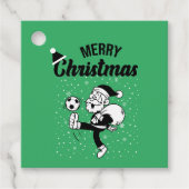 Santa Claus Fußballspielen Funny Geschenkanhänger (Vorderseite)