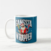 Santa Claus Gangsta Wrapper Funny Christmas  Kaffeetasse (Links)
