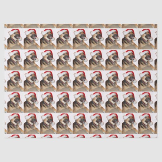 Santa Claus German Shepherd Seidenpapier (Vorderseite)