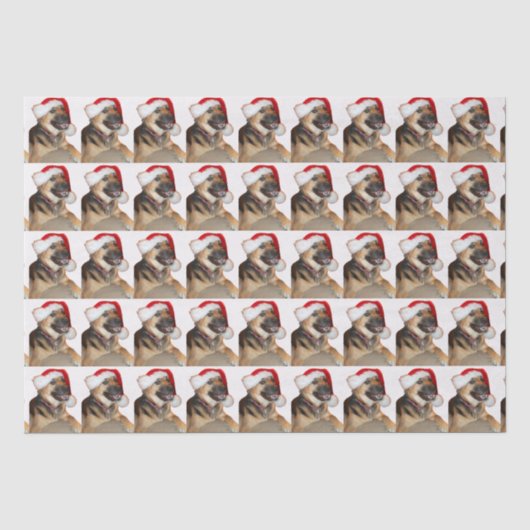Santa Claus German Shepherd Seidenpapier (Vorderseite)