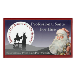 Santa-Claus-Geschäftsabzeichen Namenschild
