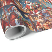 Santa Claus Geschenkpapier (Rolleneckpunkt)