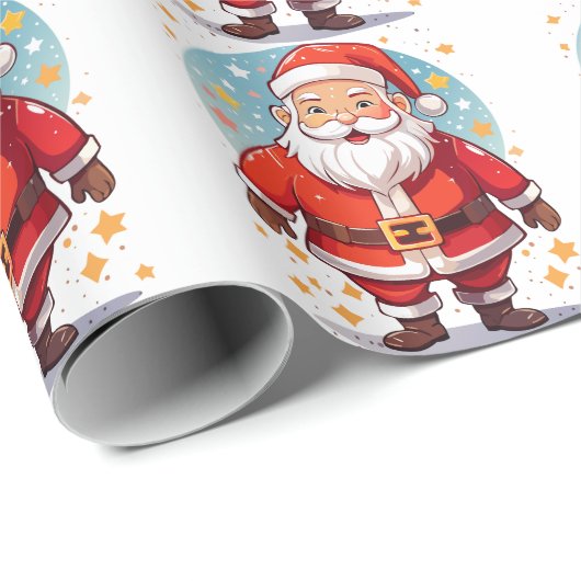 Santa Claus Geschenkpapier (Rolleneckpunkt)