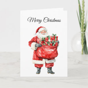 Santa Claus Geschenktüte Weihnachten Karte