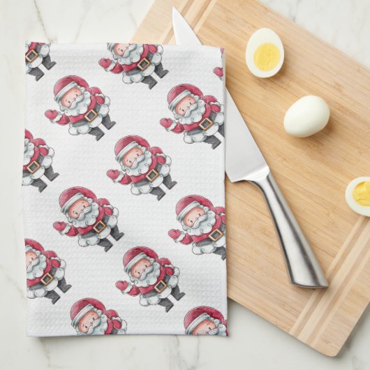 Santa Claus Geschirrtuch (Viertel Falte)