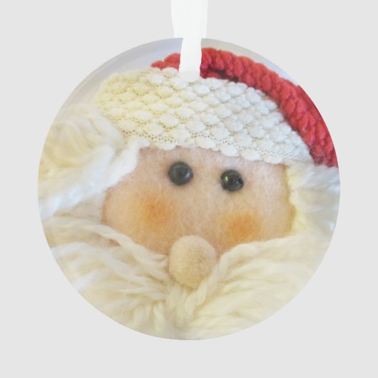 Santa Claus Gesicht Niedlichen Acryl Weihnachtsfei Ornament (Rückseite)