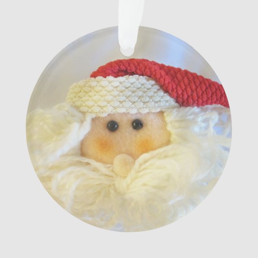 Santa Claus Gesicht Niedlichen Acryl Weihnachtsfei Ornament (Vorderseite)