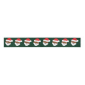 Santa Claus Gesicht Red Green Brown Weihnachten Ripsband (Vorderseite)